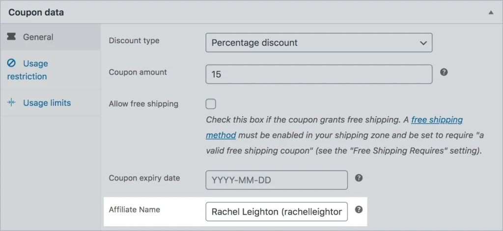 SliceWP Add-On – Affiliate Coupons