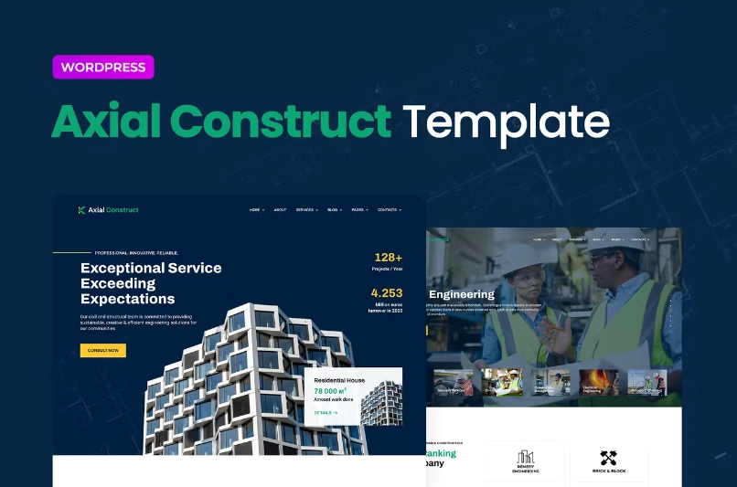 Axial – Construction Company Elementor Template
