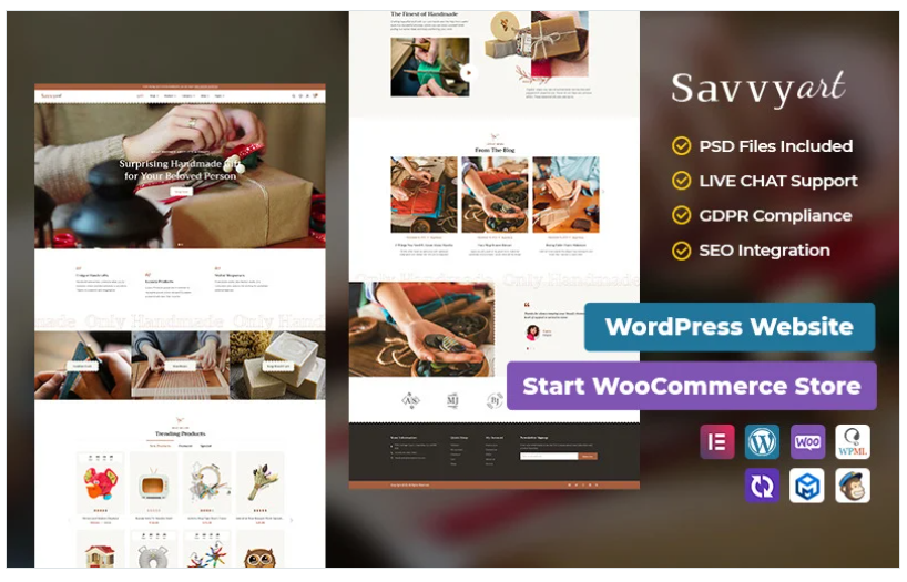 SavvyArt – Handmade & Crafting – Best of Conversion-Friendly WooCommerce Theme