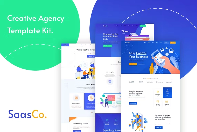 SassCo – App Landing & Startup Elementor Template