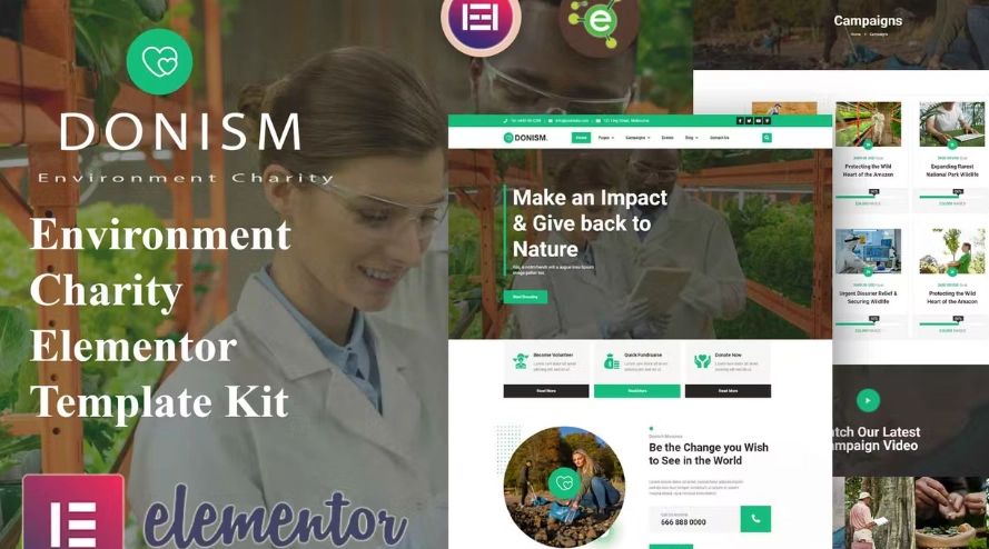 Donism – Environment Charity Elementor Template