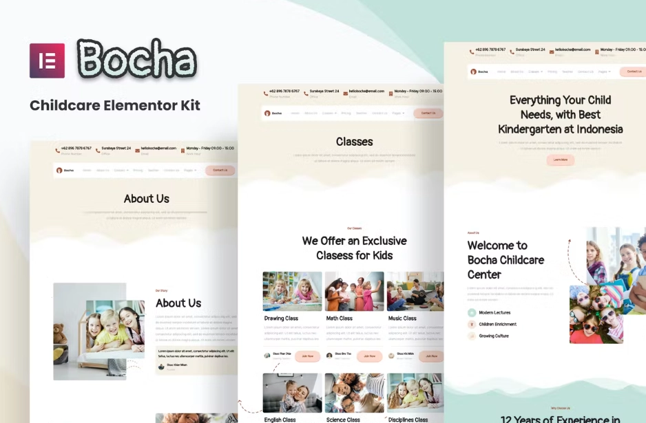 Bocha – Childcare Elementor Template