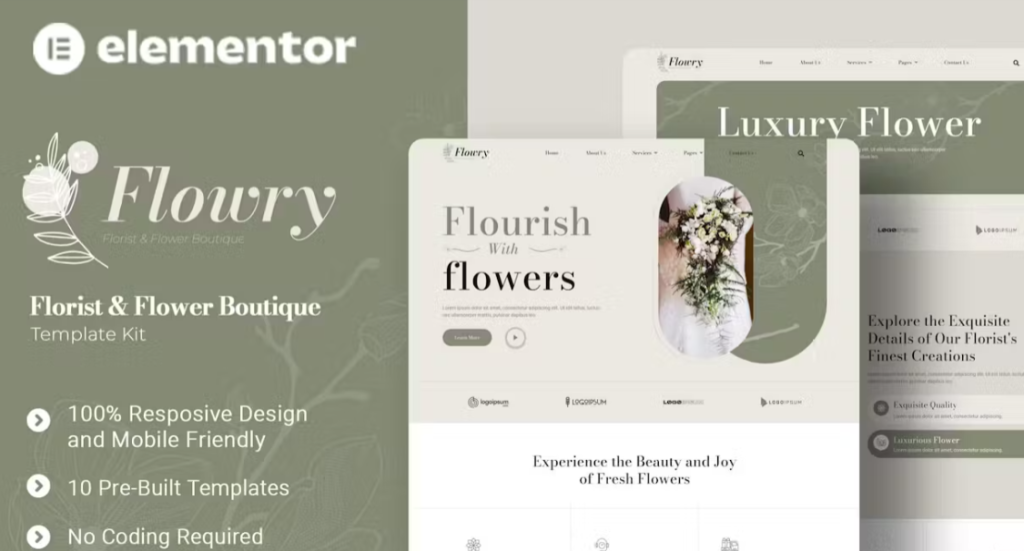 Flowry – Florist & Flower Boutique Elementor Template