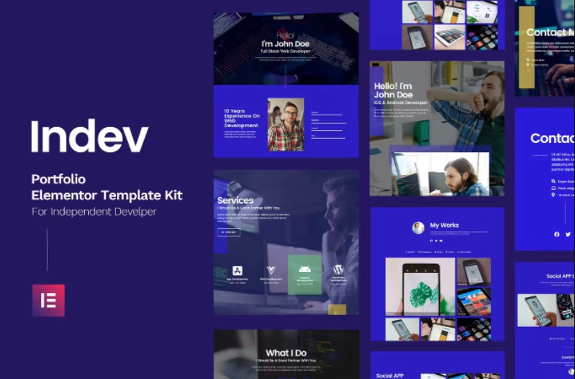 Indev – Portfolio Elementor Template Kit For