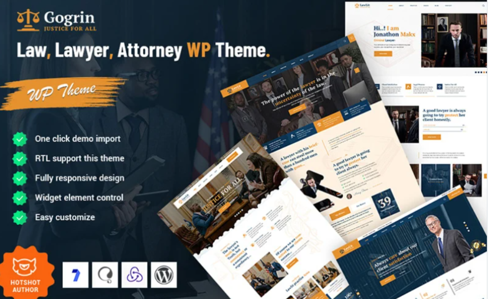 Gogrin – Law, Lawyer, & Attorney WordPress Theme