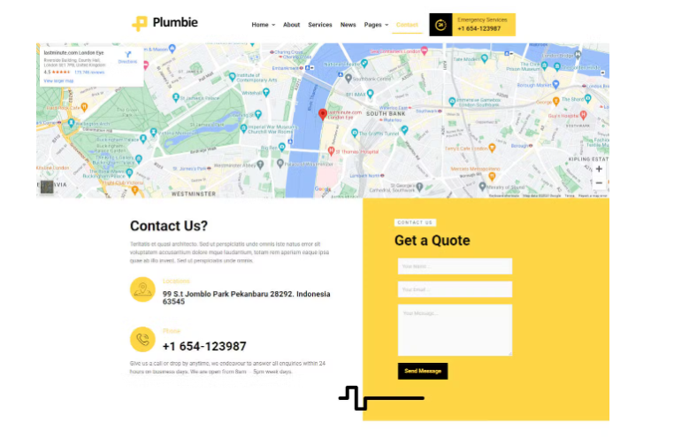 Plumbie – Plumber Services Elementor Template