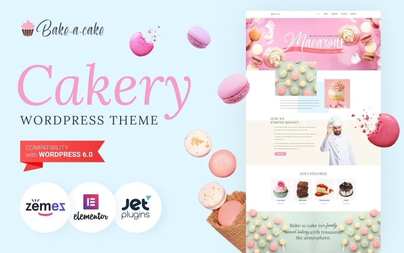 Bake-a-cake – Cakery WordPress Elementor Theme WordPress Theme