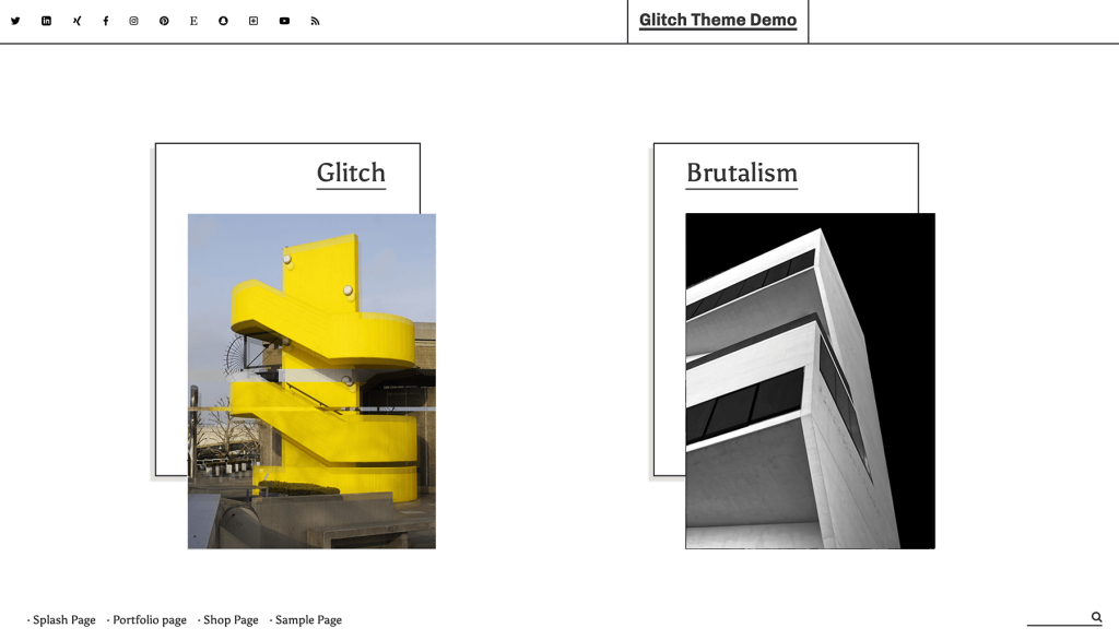 Glitch – Brutalist Themes WordPress