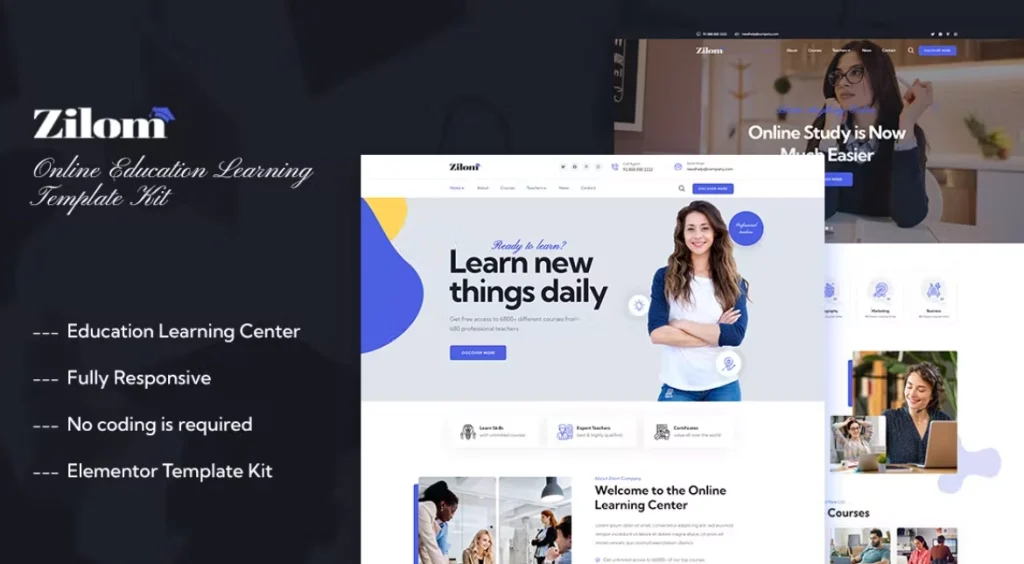 Zilom – Online Education Learning Elementor Template
