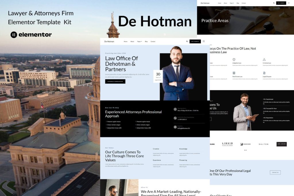 DeHotman – Laywer & Attorney Firm Elementor Template