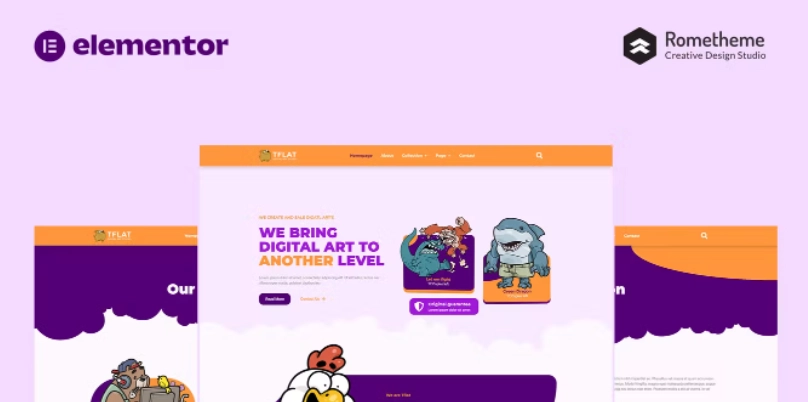 Tflat NFT Portfolio Elementor Pro Full Site Template