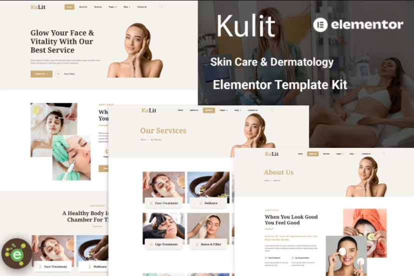 Kulit – Skin Care & Dermatology Elementor Template