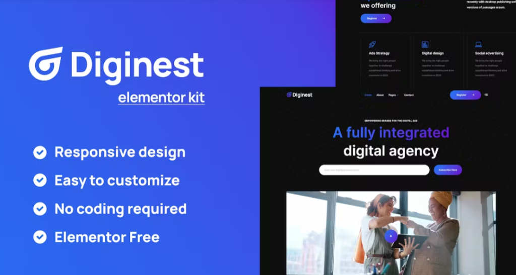 Diginest – Digital Agency Services Elementor Template