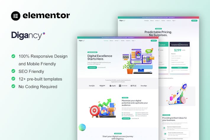 Digancy – Digital Agency Elementor Template