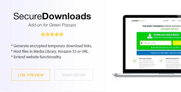 Green Popups Add-On – Secure Downloads