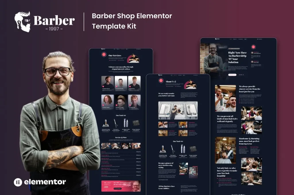 Barber 1997 – Barbershop Elementor Template