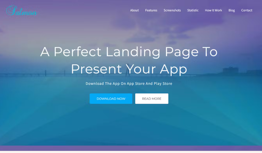 Salmon – One Page App WordPress Theme
