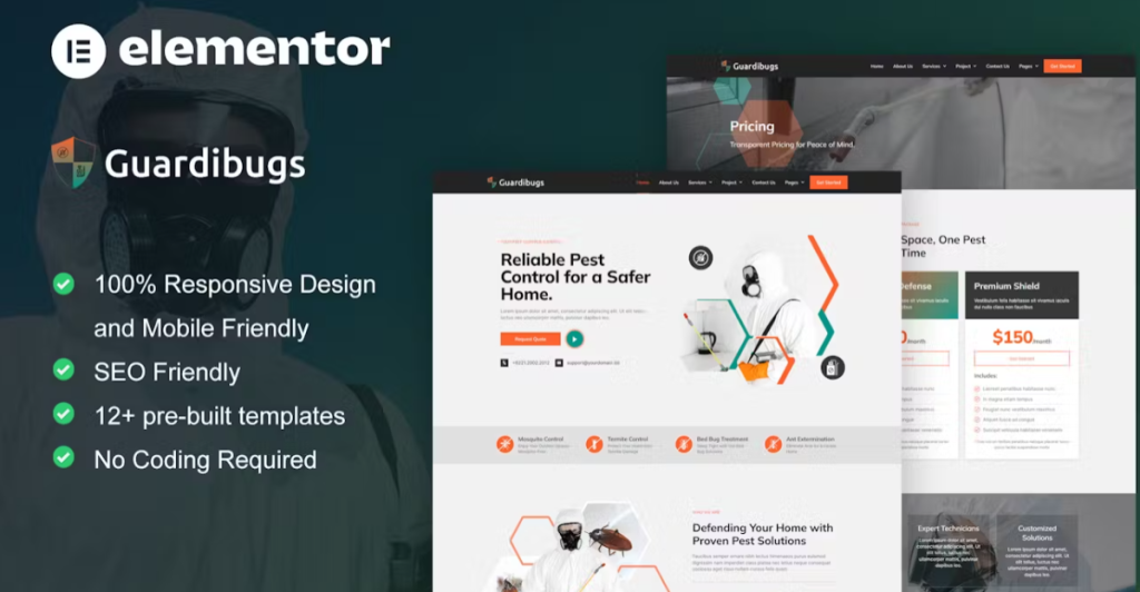 Guardibugs – Pest Control Service Elementor Pro Template