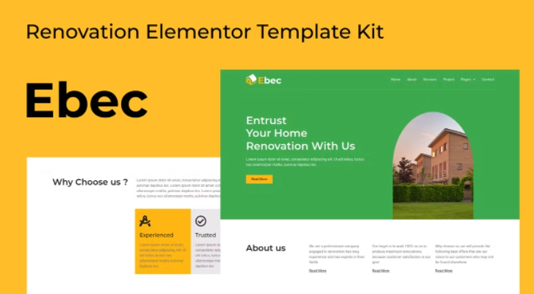 Ebec – Renovation Elementor Template