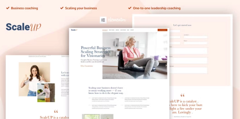ScaleUP – Business Coaching Elementor Template