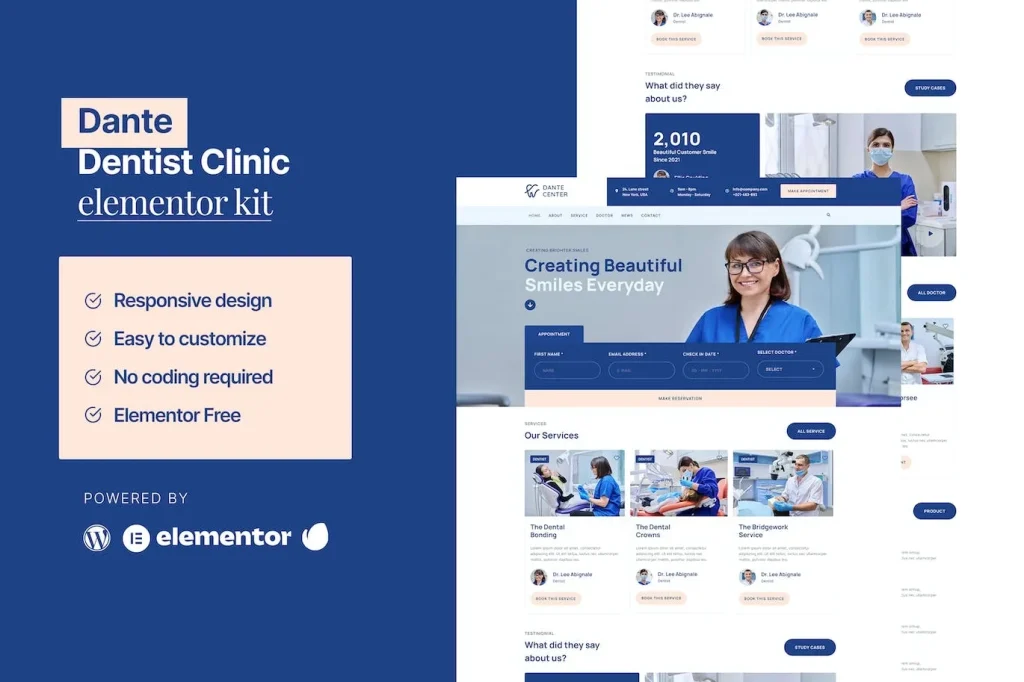 Dante – Dentist & Dental Clinic Elementor Template