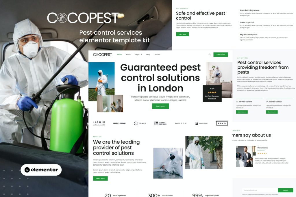Cocopest – Pest Control Services Elementor Template