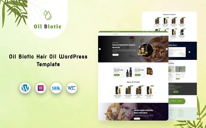 Oilbiotic – Hair Oil WordPress Theme WordPress Theme