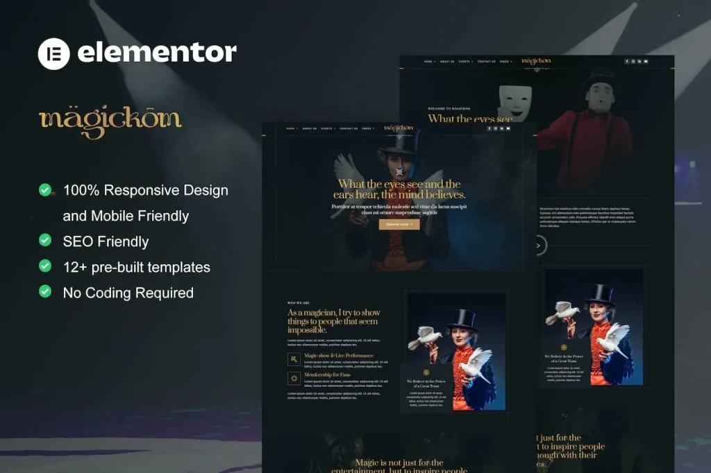 Magickom – Magician Elementor Template