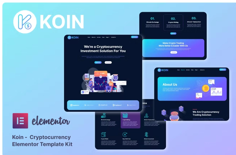 Koin – Cryptocurrency Elementor Template
