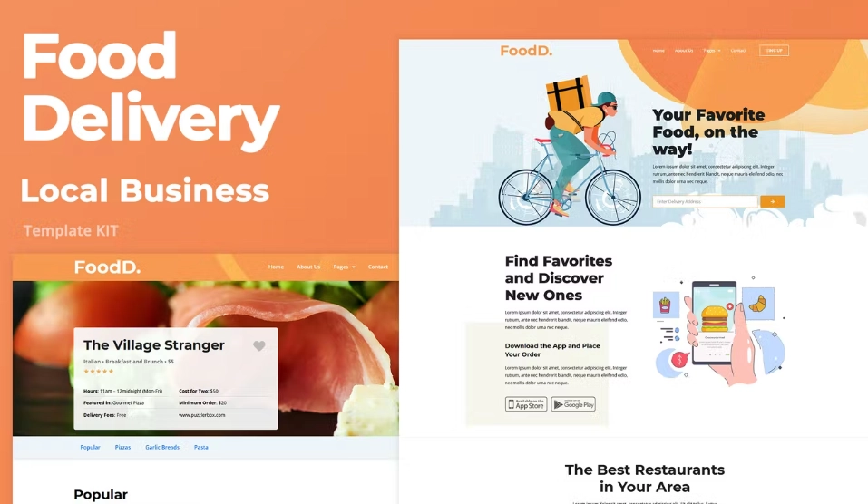 FoodDelivery – Local Business Elementor Template