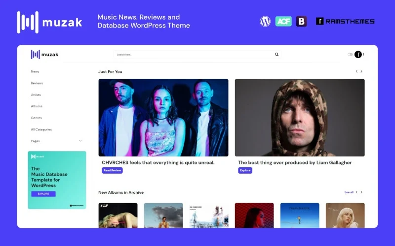 MUZAK – Music News, Reviews, Blog and Database WordPress Theme