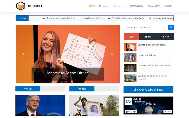 MhrMagazine – Newspaper and Magazine WordPress Theme