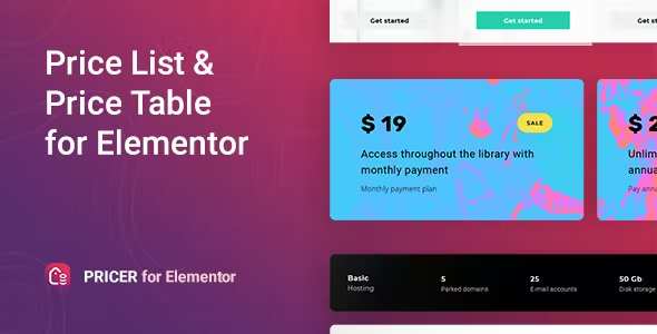 Pricer Price List for Elementor