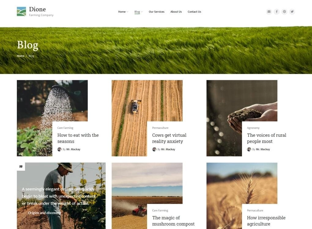 Dione – farming and agriculture corporate template