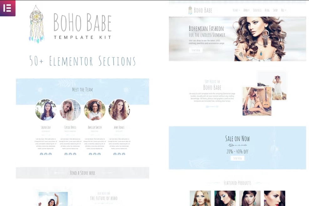 Boho Babe – Elementor Template