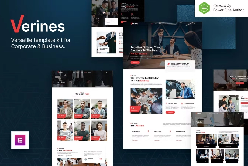 Verines – Professional Corporate & Business Elementor Template
