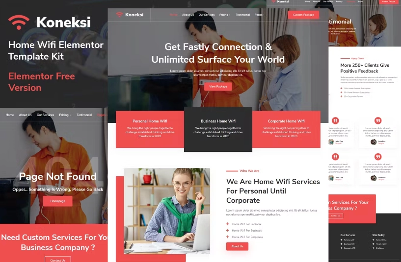 Koneksi – Home Wifi Internet Services Elementor Template