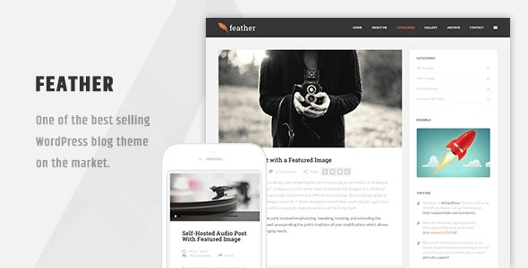Feather – Clean Flat Responsive WordPress Blog Theme
