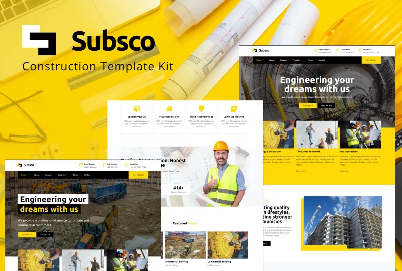 Subsco – Construction Elementor Template