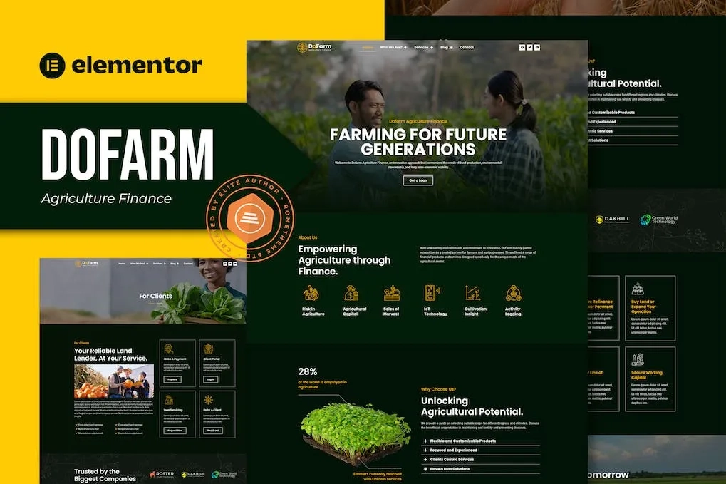 Dofarm – Agriculture Finance Elementor Pro Template