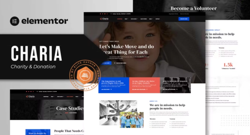 Charia – Charity & Donation Elementor Template