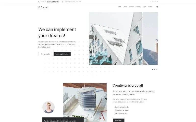 Furmex – Architecture Multipurpose Modern WordPress Elementor Theme WordPress Theme