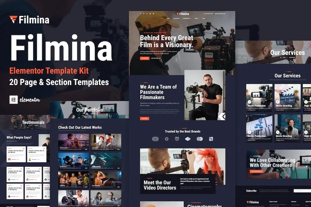 Filmina – Filmmakers & Videographer Elementor Template