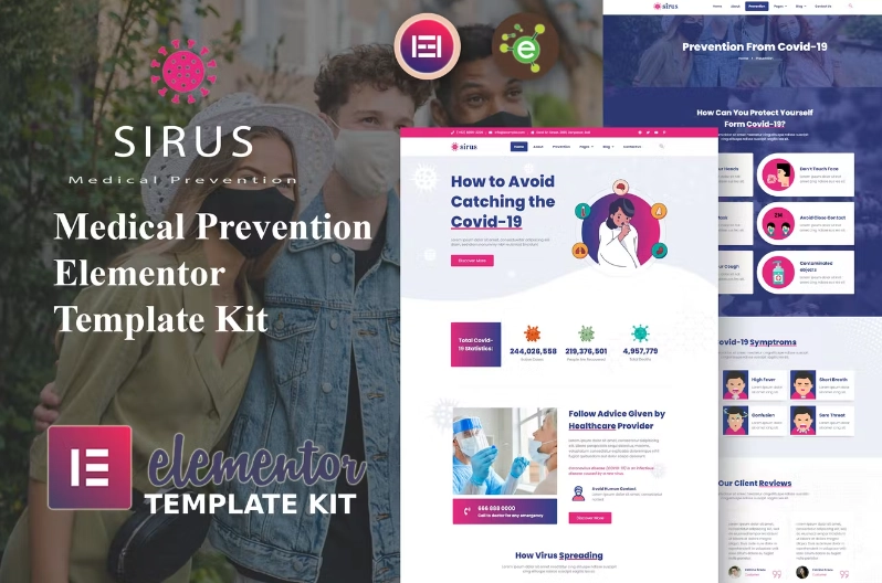 Sirus – Medical Prevention Elementor Template