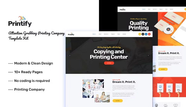 Printify – Printing Company Elementor Template