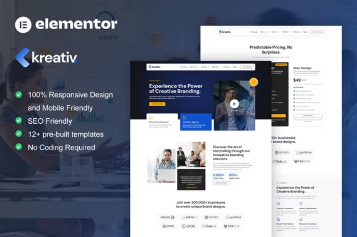 Kreativ – Digital Agency & Creative Branding Elementor Pro Template