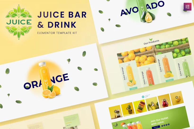 Juice Bar & Drink Elementor Template