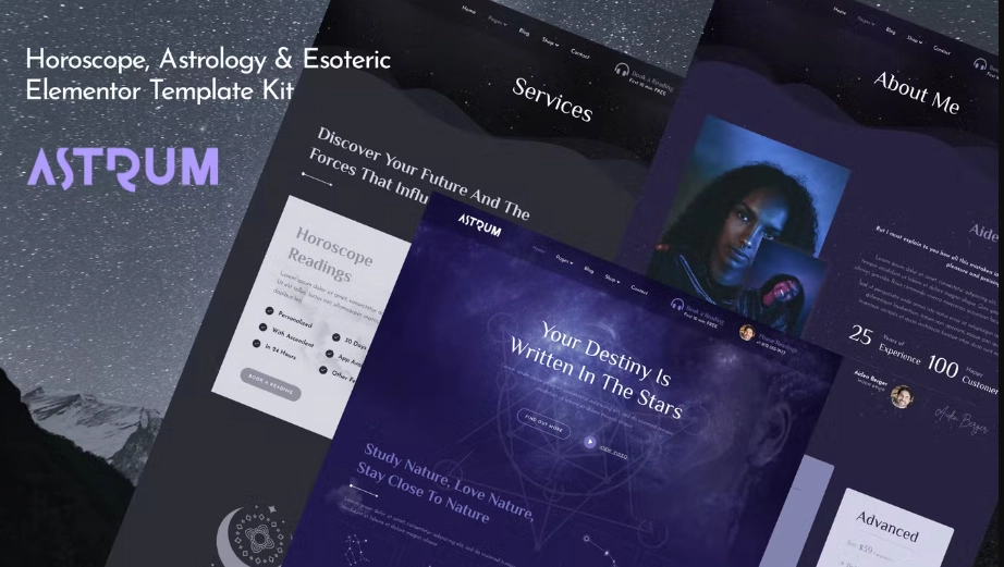 Astrum – Horoscope Astrology & Esoteric Magic Elementor Template