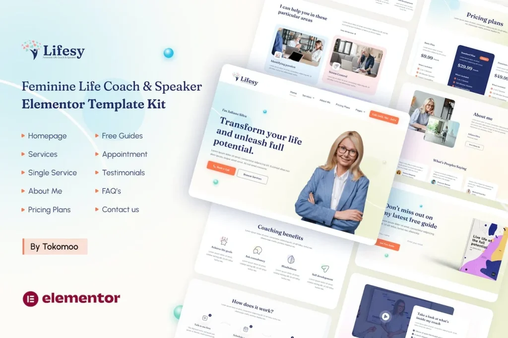 Lifesy – Feminine Life Coach & Speaker Elementor Template