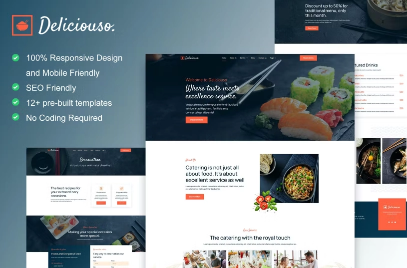 Deliciouso – Catering & Restaurant Elementor Template